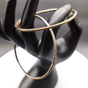 💵2/$10Bundle and Save💵2 Gold Toned Textured Bangle Jingle Bracelets